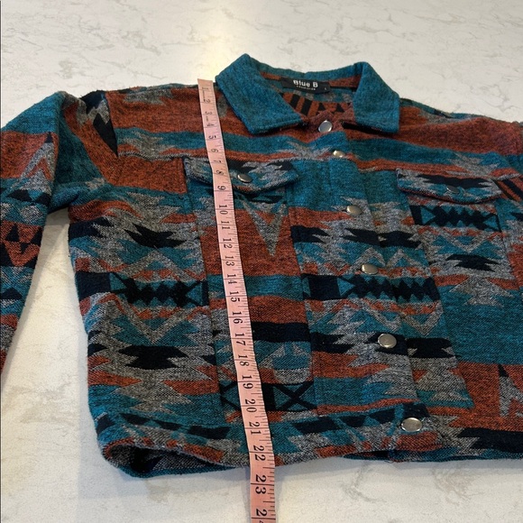 Women's Boho Aztec Western Pattern Button Up Jacket Shacket Large - Picture 10 of 16